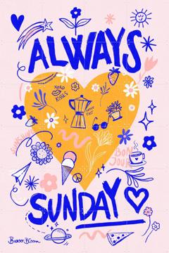 'Always Sunday Doodles' by Baroo Bloom