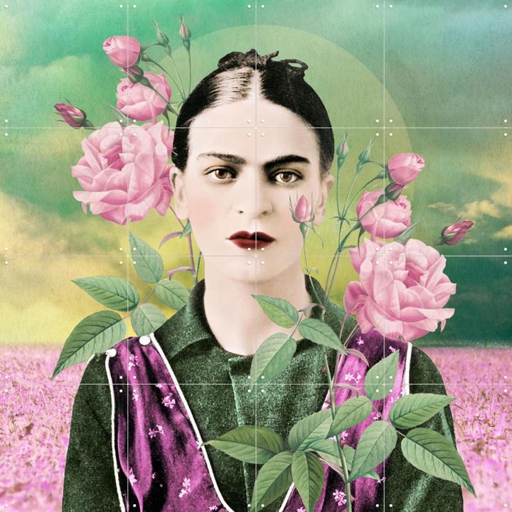 Frida in Fields of Roses