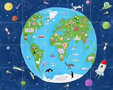 'Illustrated Map of the World from Space' van Carla Daly