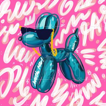 'Balloon Dog - Pink' par Pop-art by Tadej