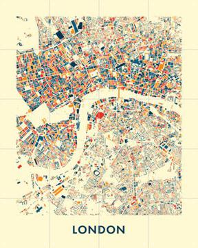'London Mosaic City Map' van Kunst in Kaart