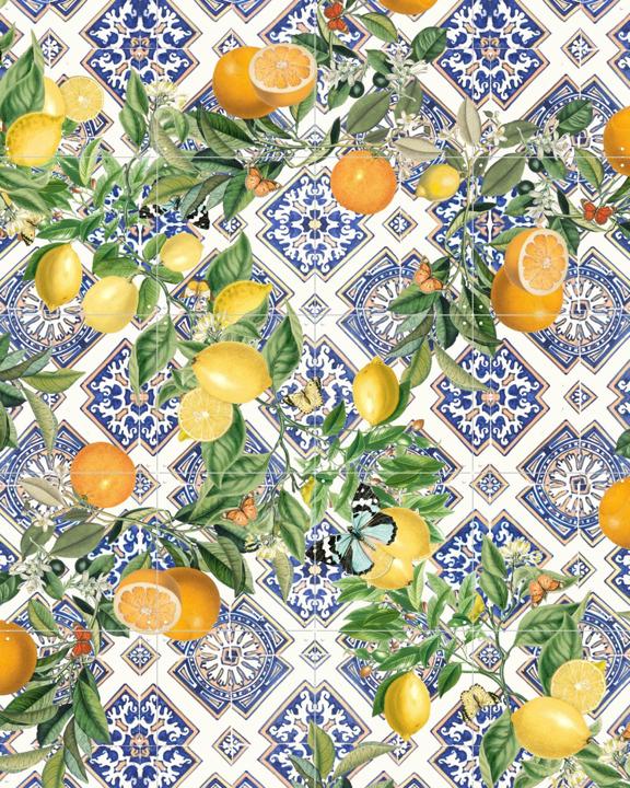 Mediterranean tiles lemons and oranges I