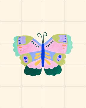 'Floral Fantasy Butterfly' van Palmartprints