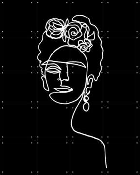 'Frida Kahlo black & white' van Julia Hariri
