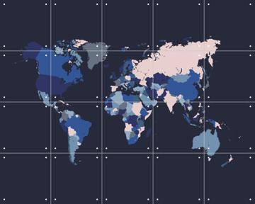 IXXI - World Map Mosaic Navy by Art in Maps & Art in Maps