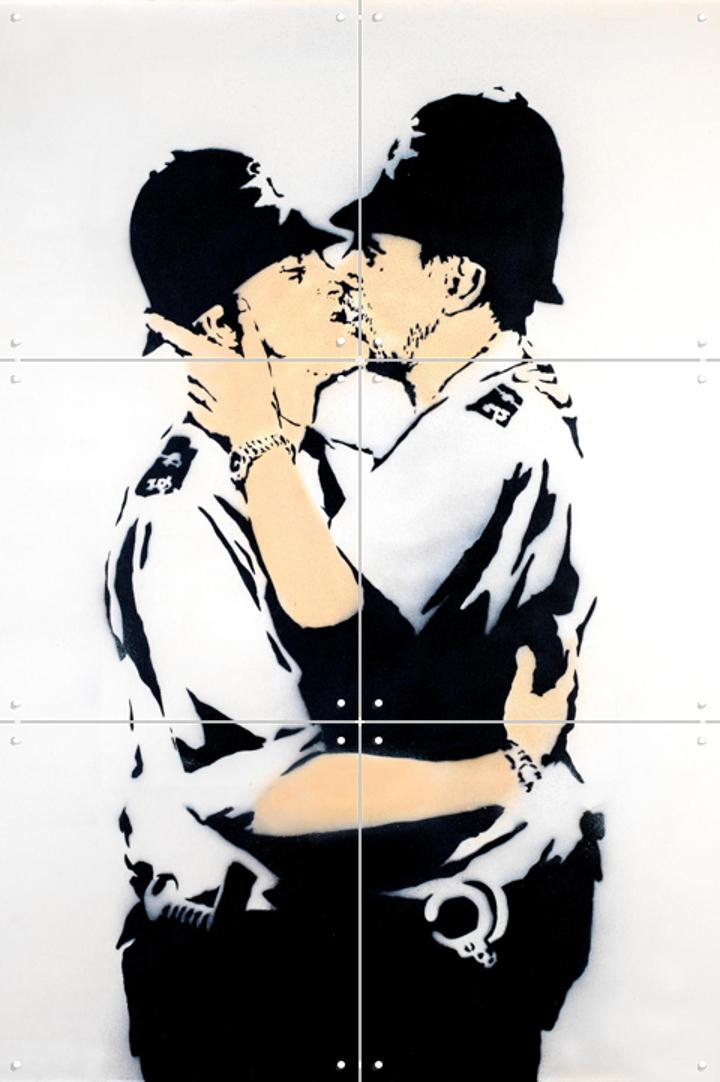 限定　Banksy バンクシー　Kissing Coppers Gold Kissing Coppers (Gold Rush Edition) Polystone Statue by