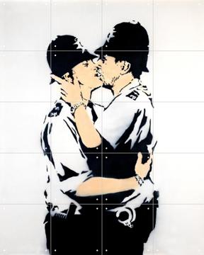 IXXI - Kissing Cops by Banksy 