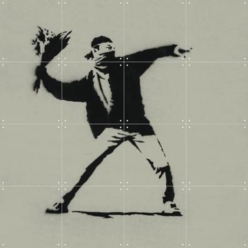 'Love is in the Air green' von Banksy