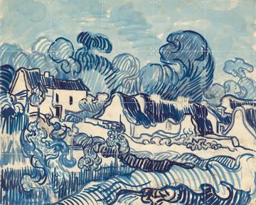 'Landscape with houses (1890)' by Vincent van Gogh (1853 - 1890) & Van Gogh Museum