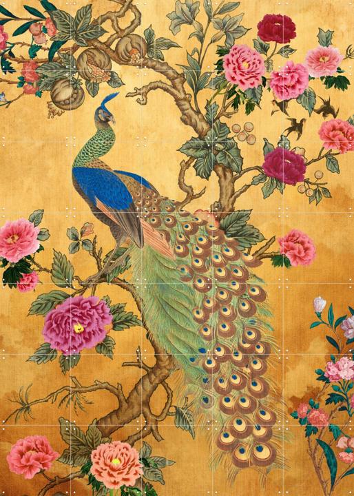 Japanese Peacock and Cherry Blossom