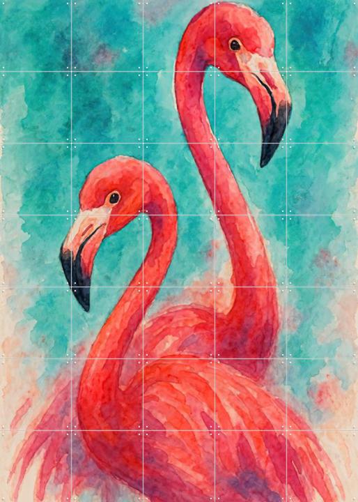 Two Exotic Pink Flamingos