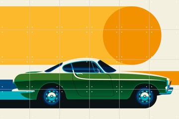 IXXI - Green Vintage Sports Car Side by Bo Lundberg 