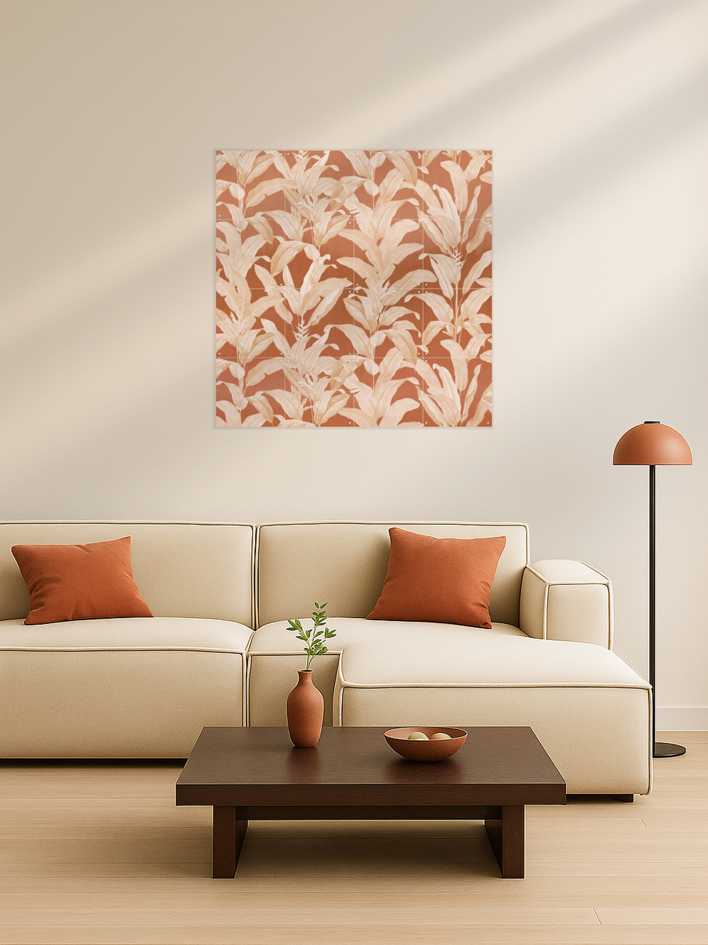 Tropical Vintage Jungle Leaves Terracotta