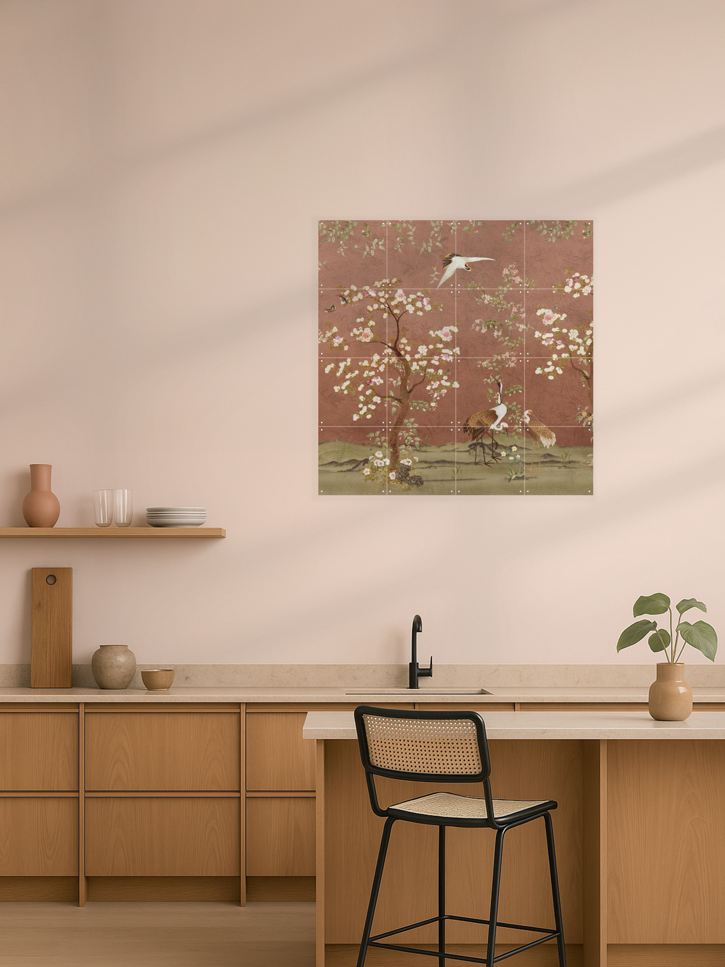 Chinoiserie Birds And Blossom Trees Terracotta