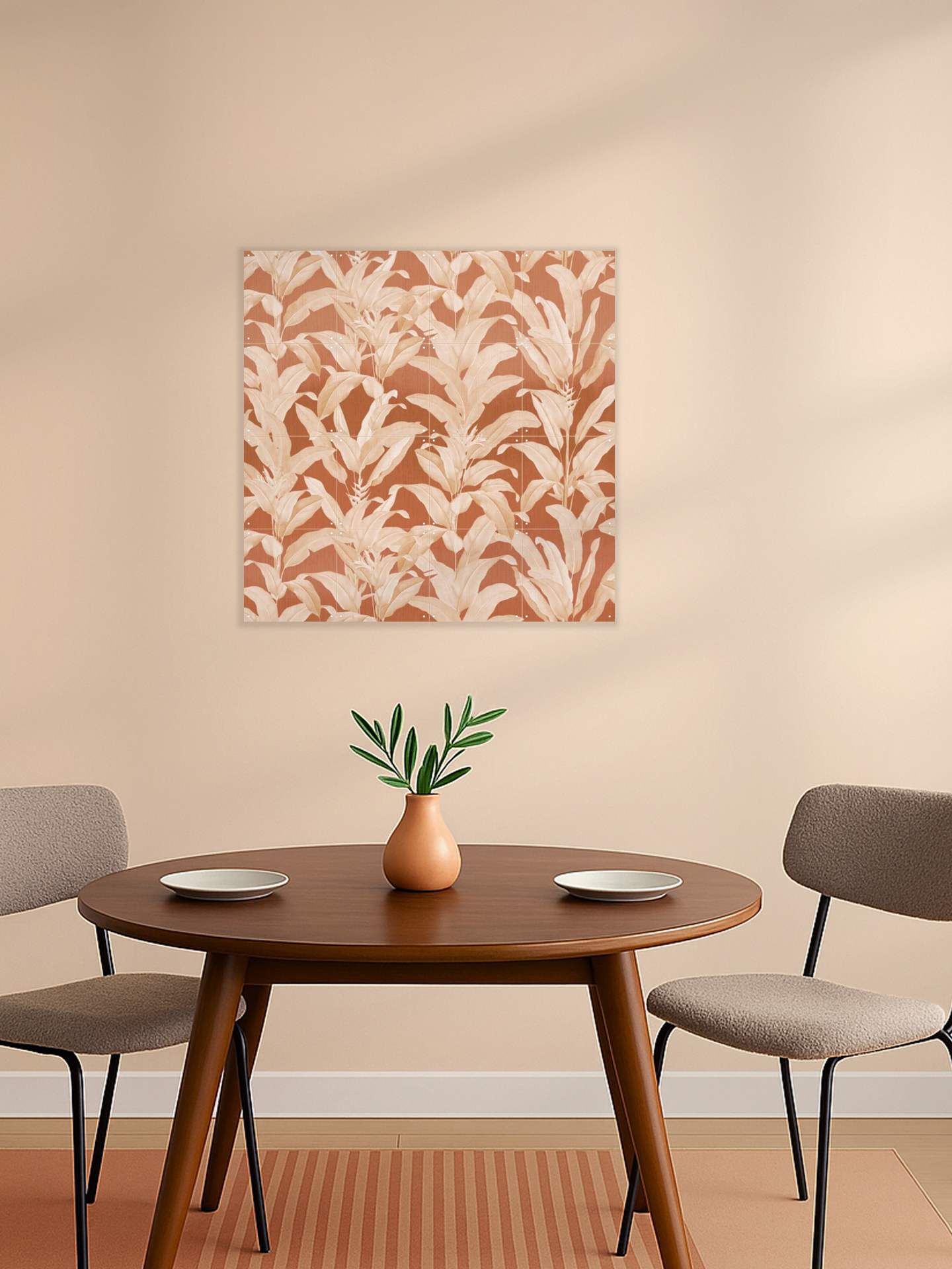 Tropical Vintage Jungle Leaves Terracotta