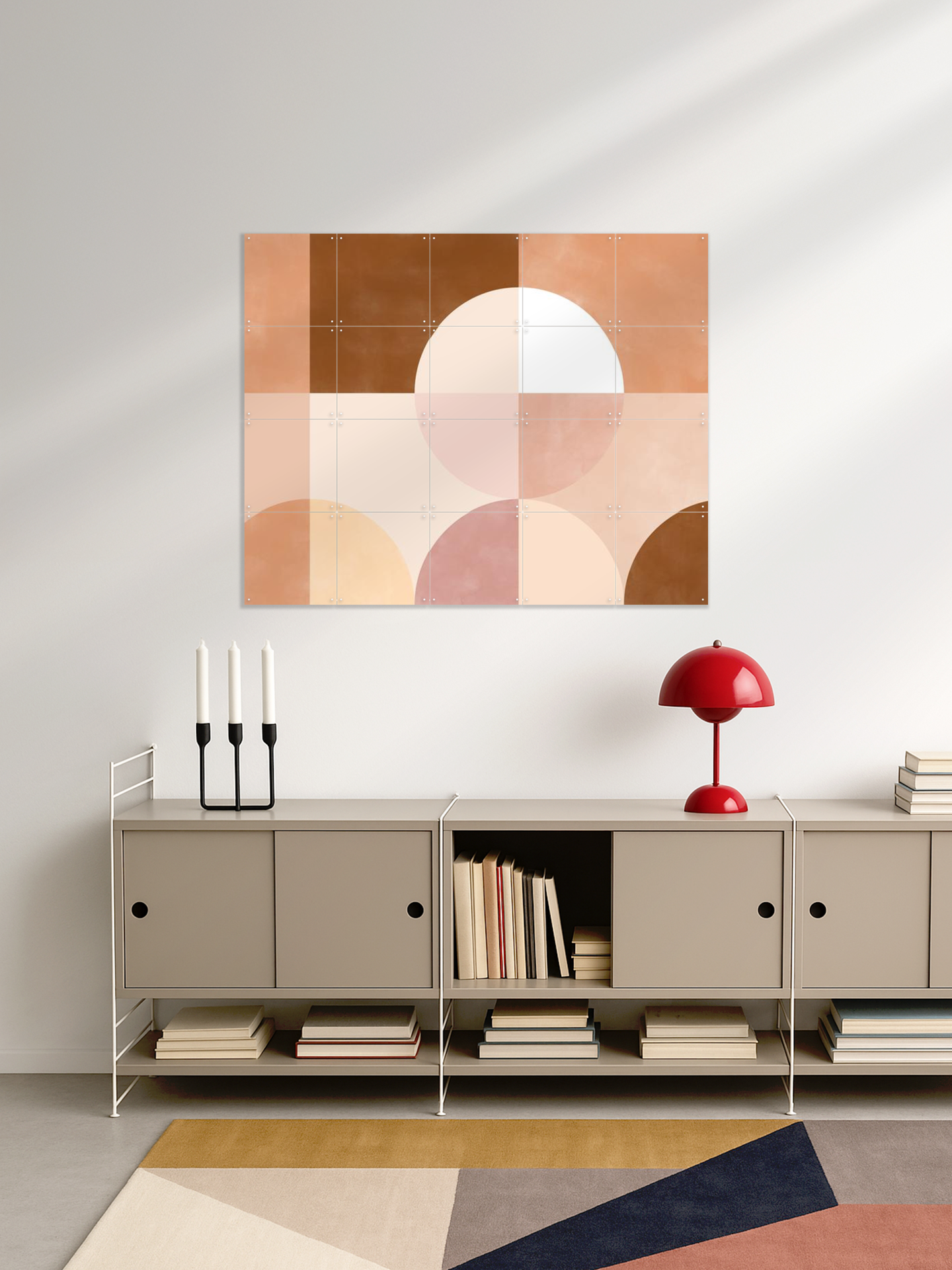 Geometric Circles and Squares in Earthy Tones