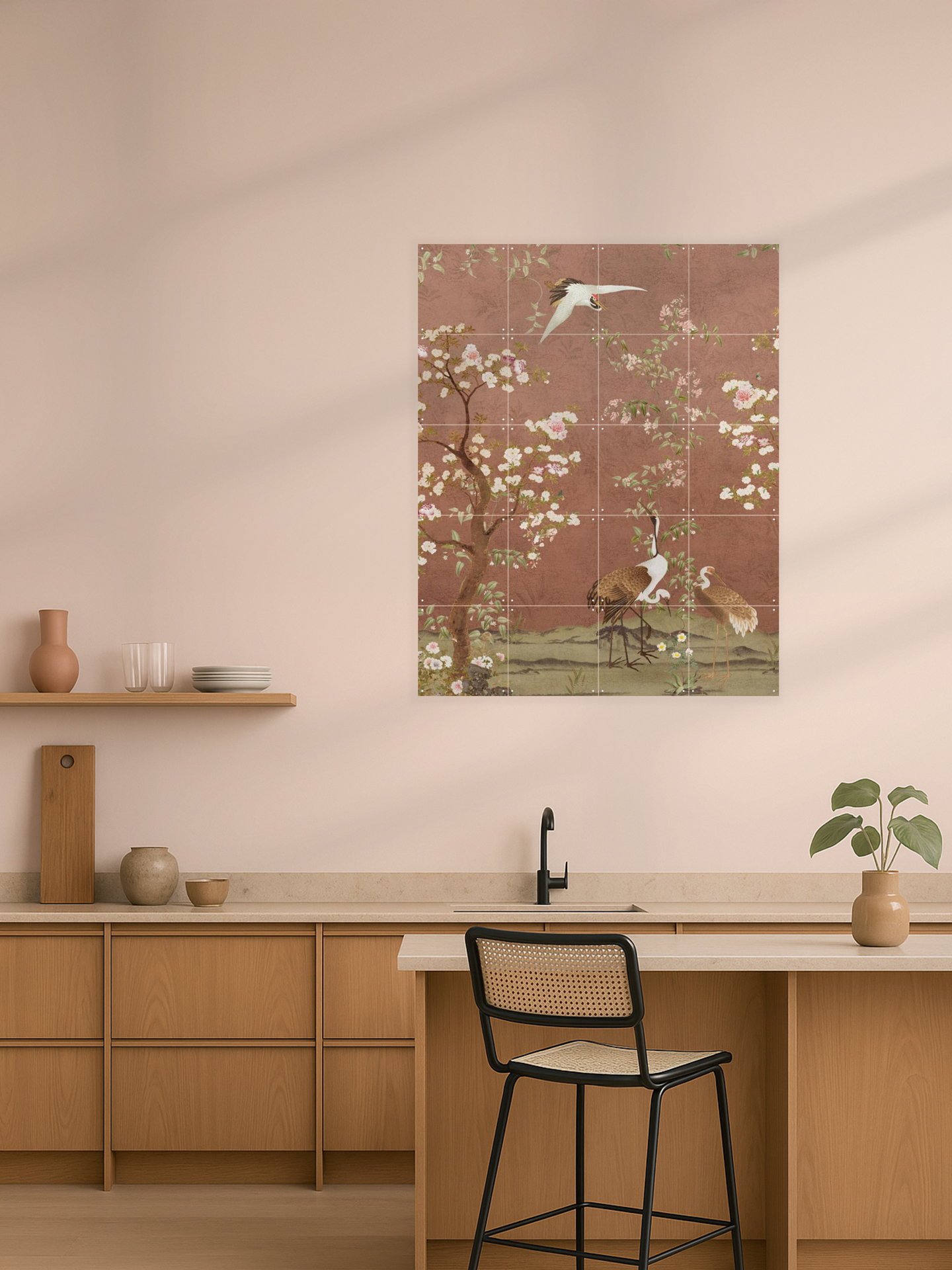 Chinoiserie Birds And Blossom Trees Terracotta