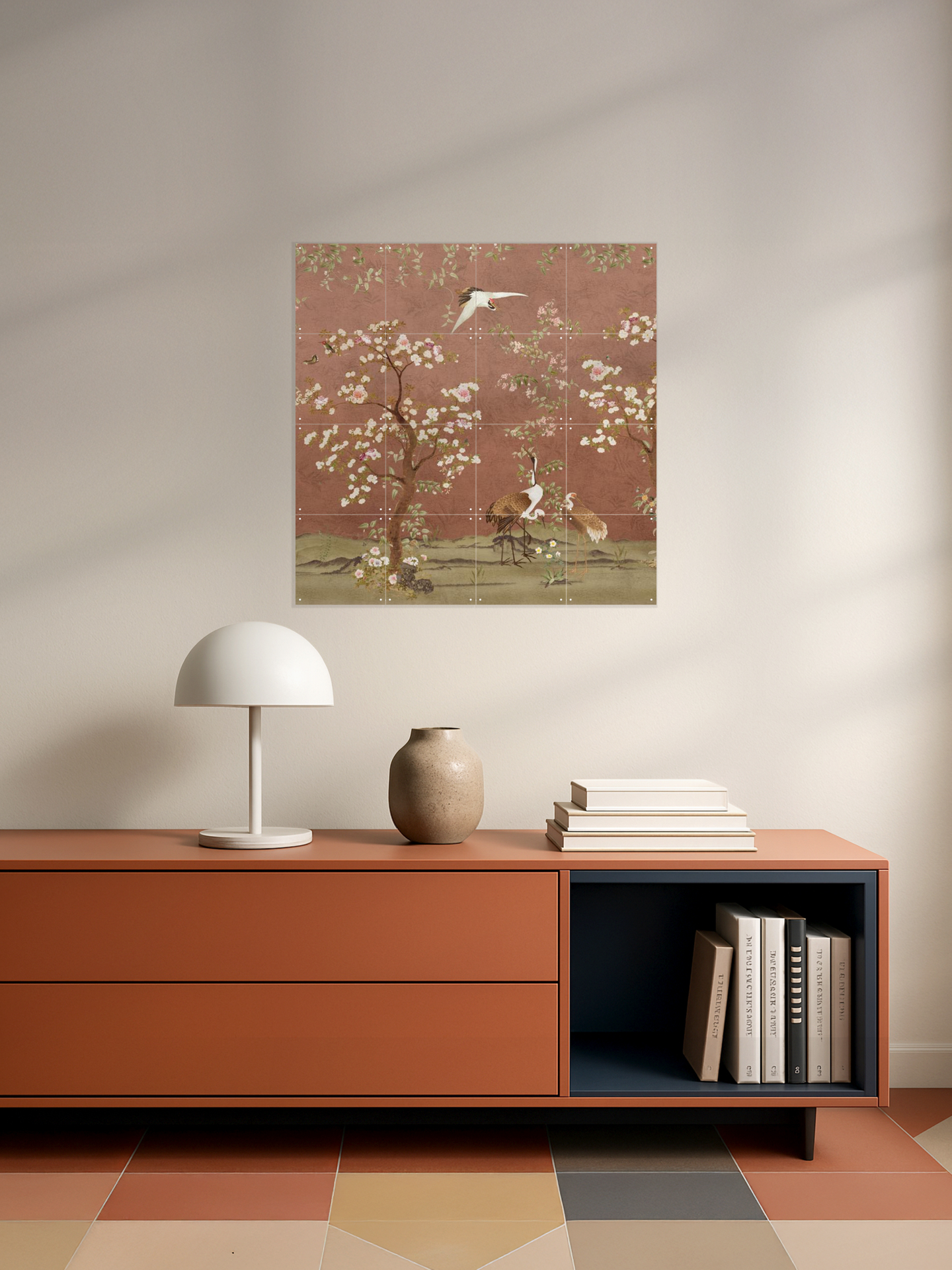 Chinoiserie Birds And Blossom Trees Terracotta