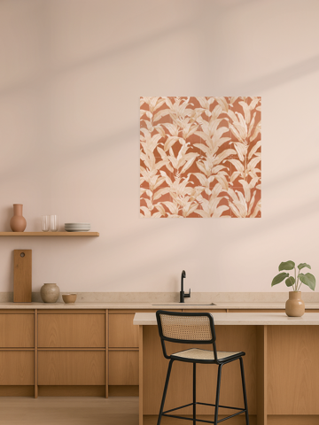 Tropical Vintage Jungle Leaves Terracotta