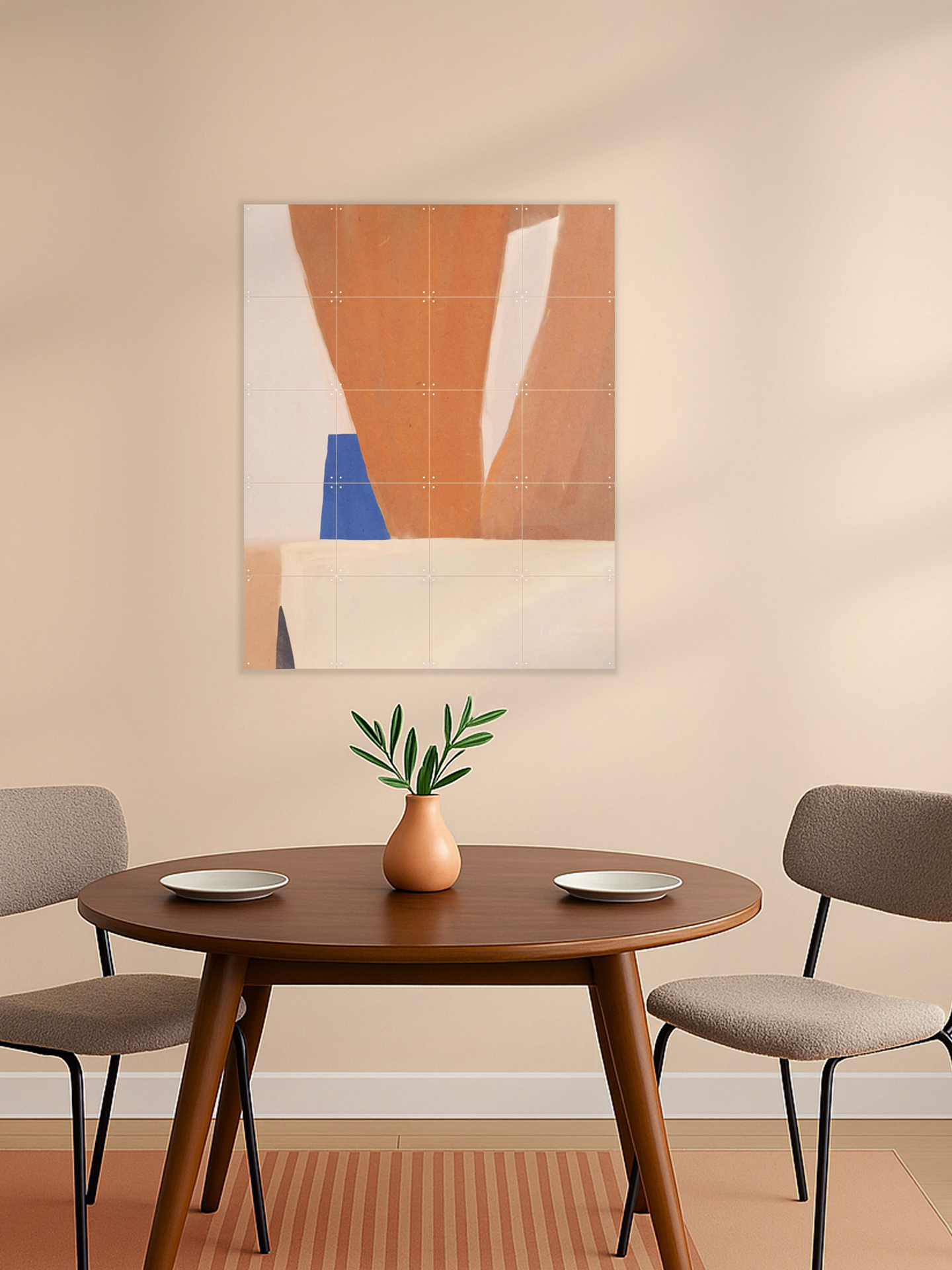 Warm Earth Tones And Bold Geometric Shapes