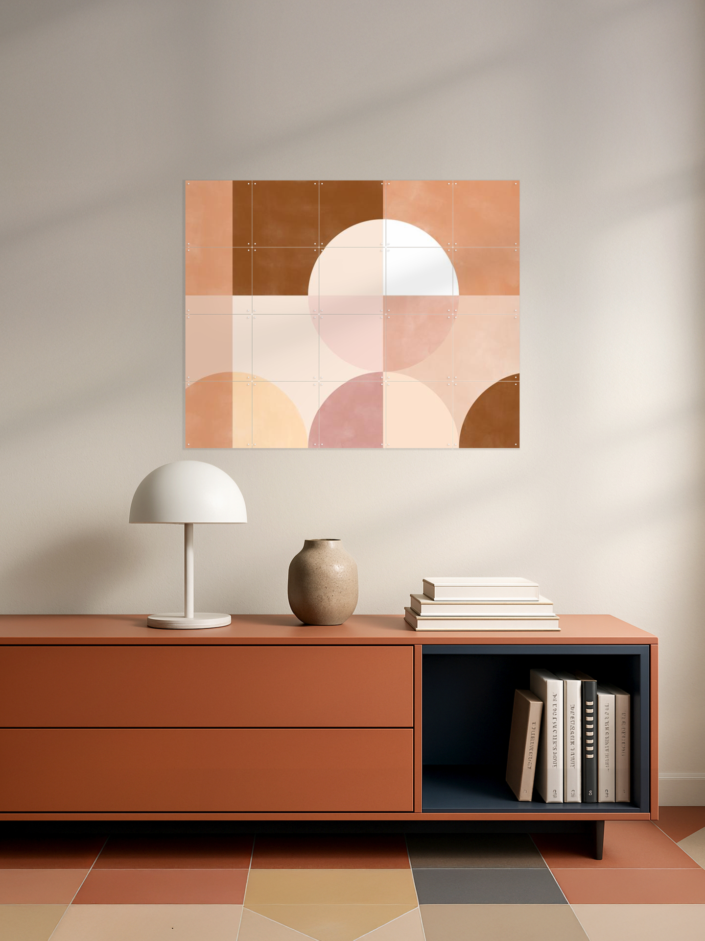 Geometric Circles and Squares in Earthy Tones