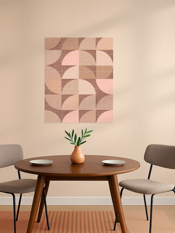 Mid Century Retro Geometry Mocha Pink Light