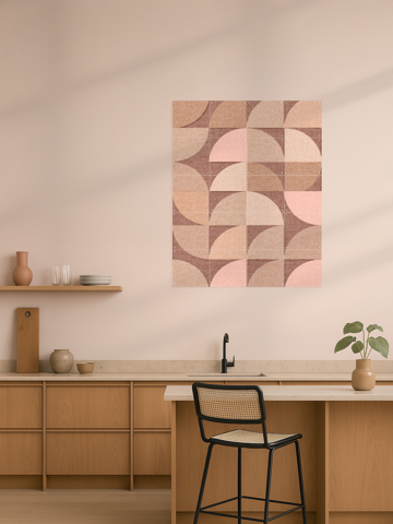 Mid Century Retro Geometry Mocha Pink Light