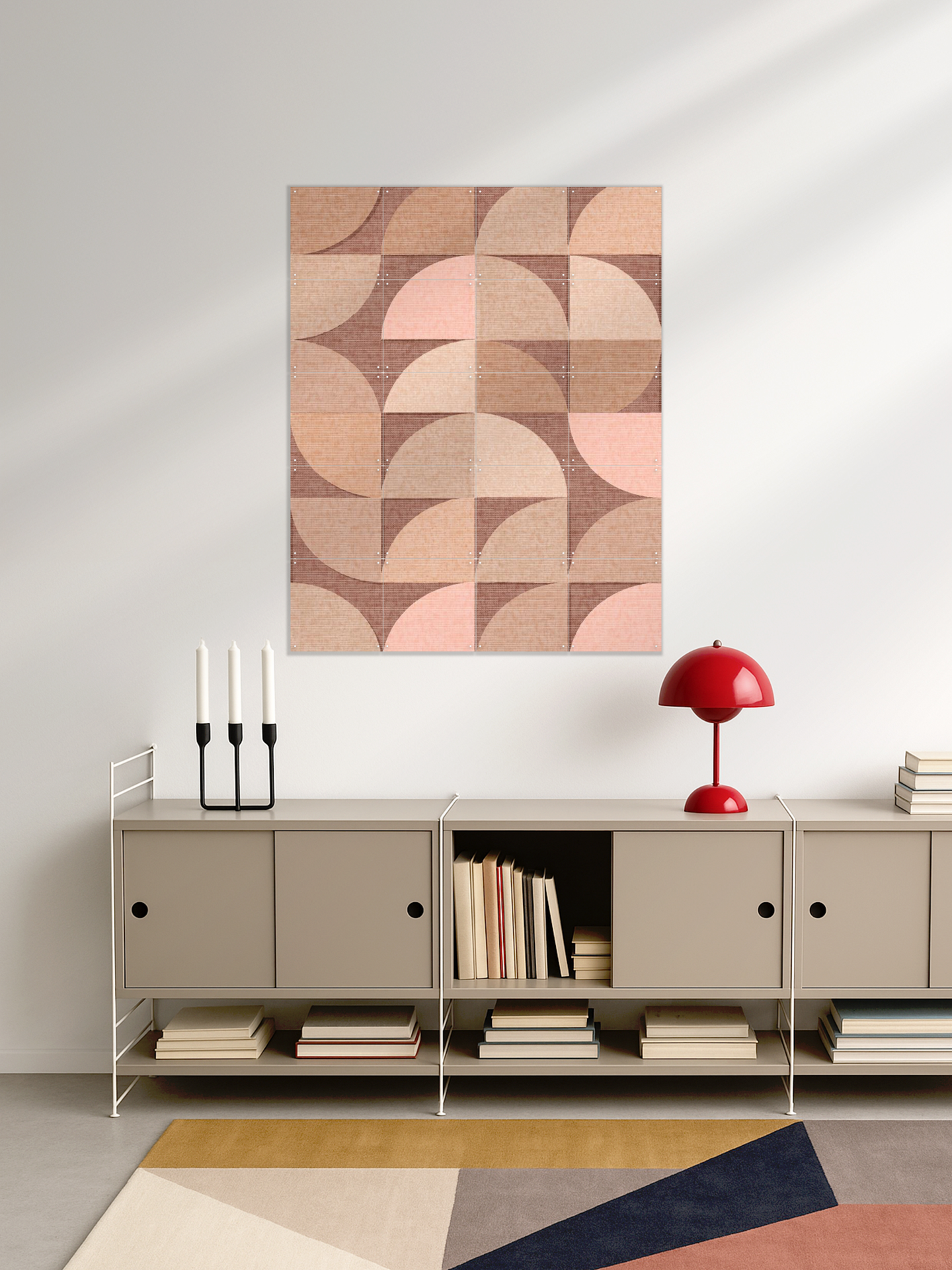 Mid Century Retro Geometry Mocha Pink Light