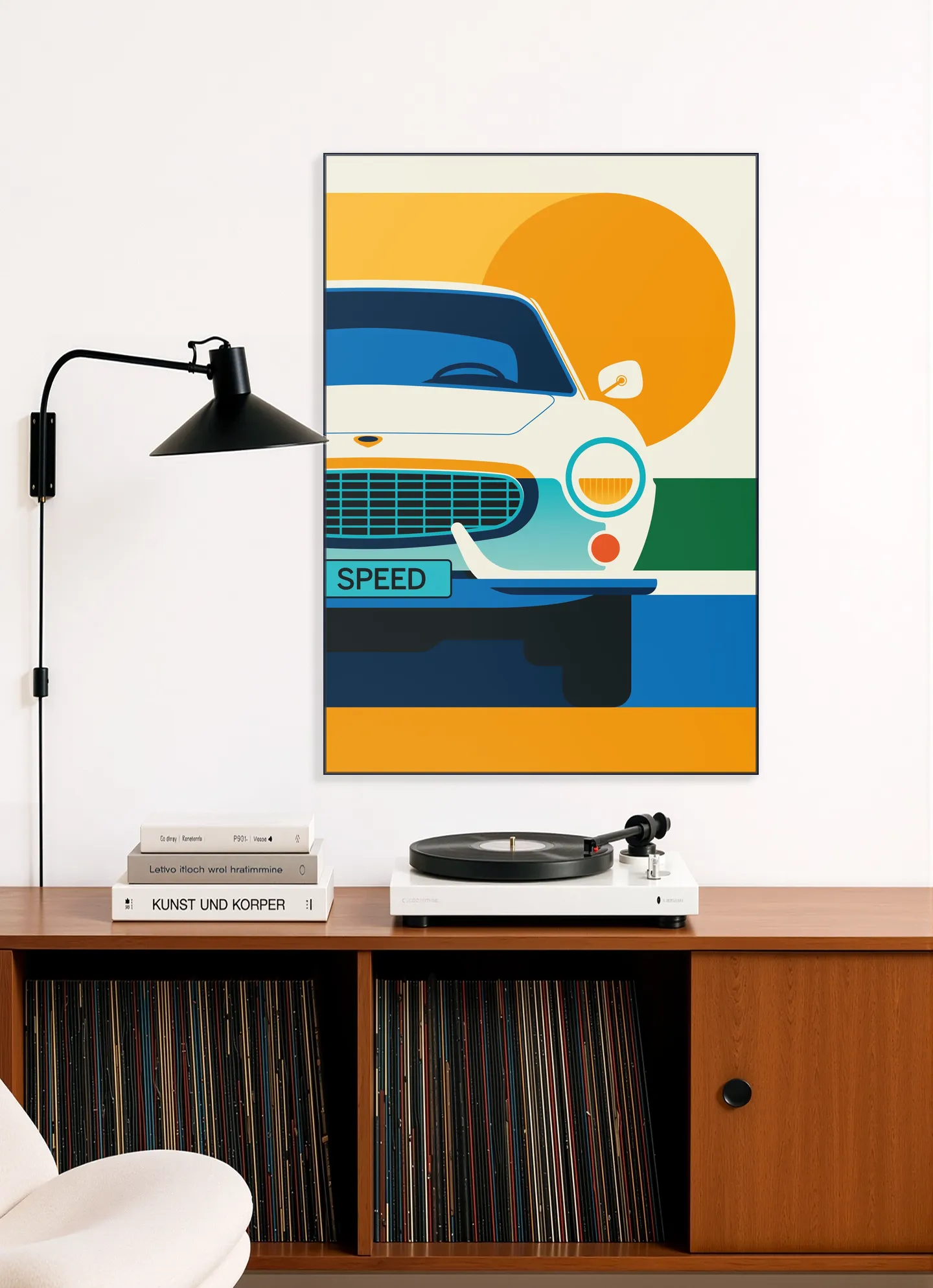 White Vintage Sports Car
