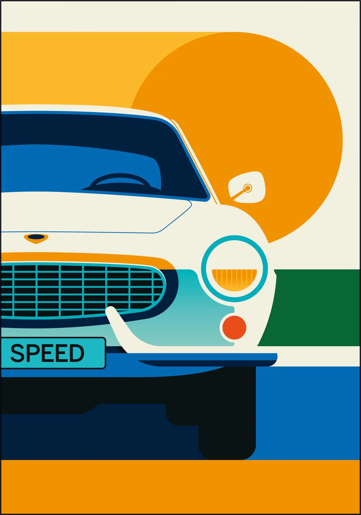 White Vintage Sports Car