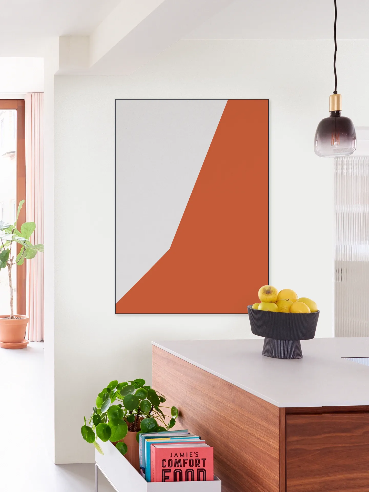 Color blocking - Orange Grey
