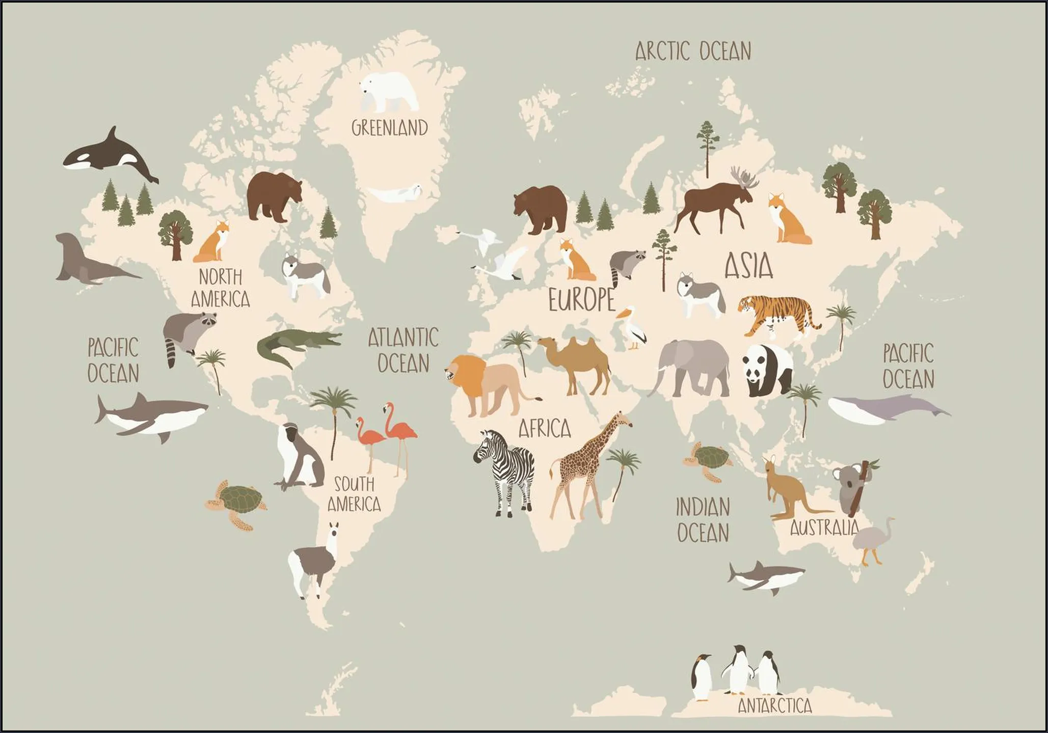 Nursery World Map (Green)
