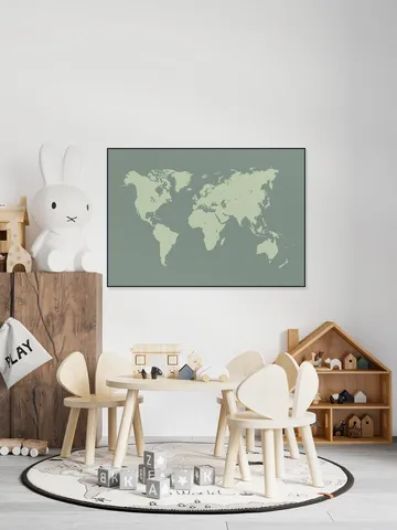 World Map olive