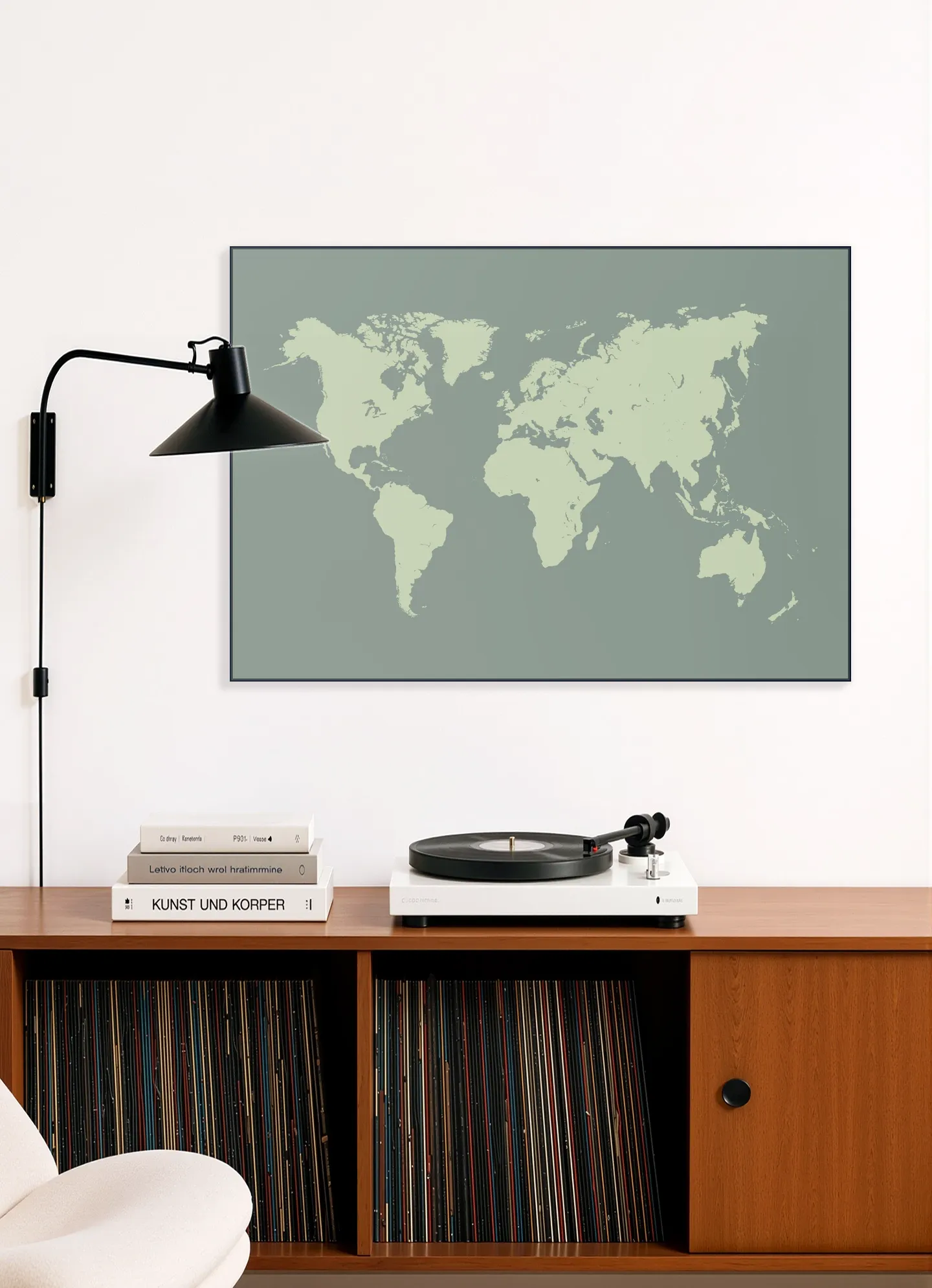 World Map olive
