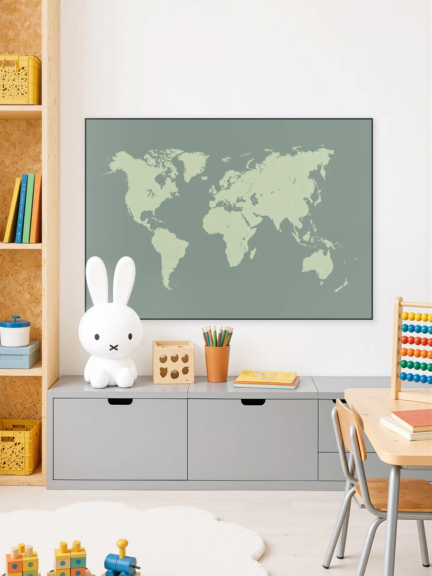 World Map olive