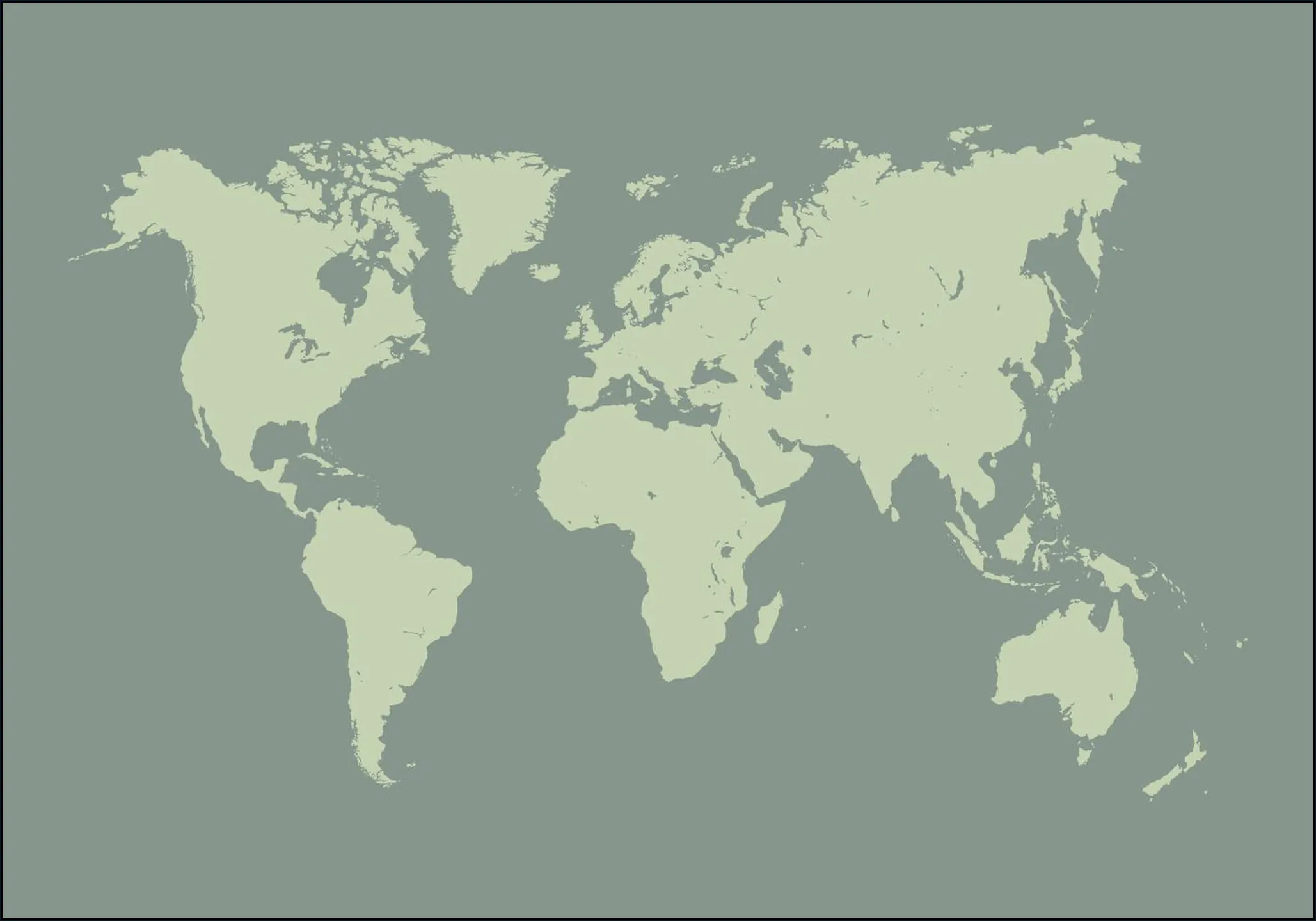 World Map olive