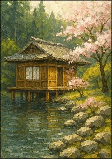 Kersenbloesem bij Japans Theehuis