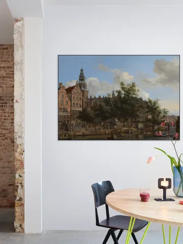 View of Oudezijds Voorburgwal with the Oude Kerk in Amsterdam