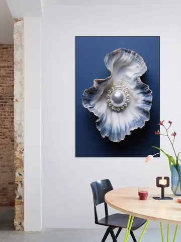 Blue Oyster with Pearls