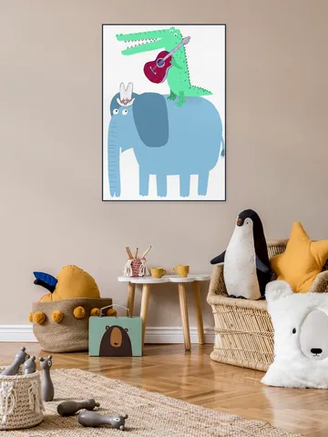 Elephant with a Guitar Playing Crocodile