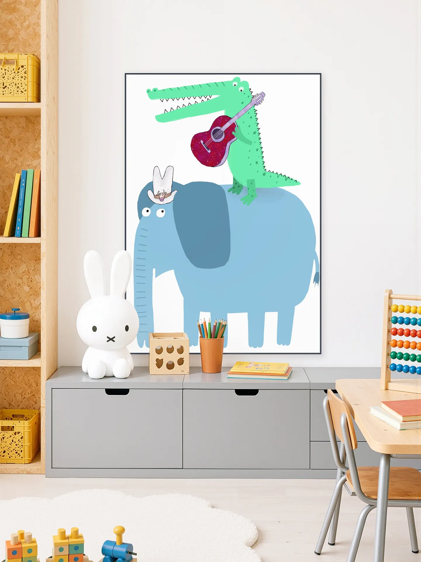 Elephant with a Guitar Playing Crocodile