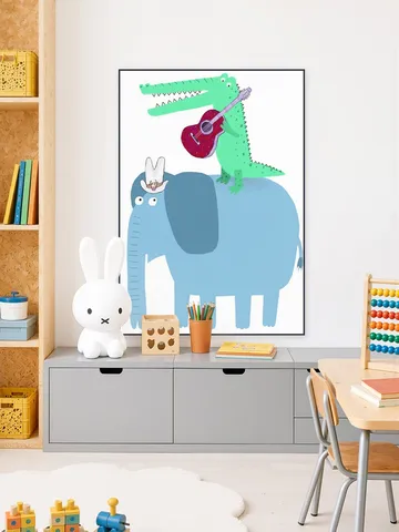 Elephant with a Guitar Playing Crocodile