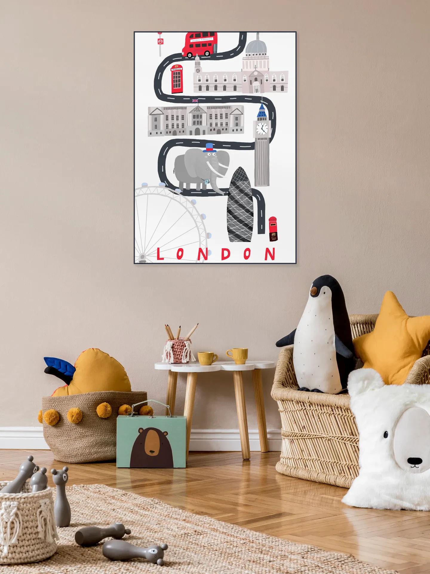 London City With Cute Elephant Tourist 