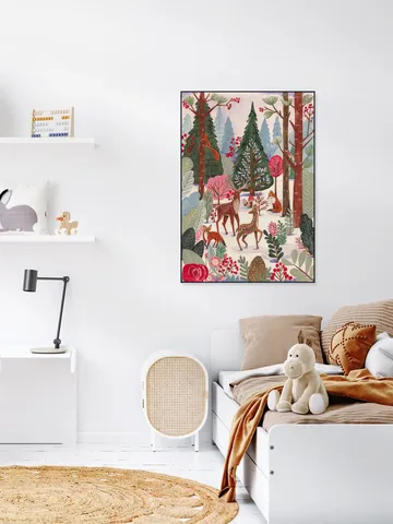 Animals in winter forest