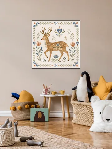 Folk Art - Deer in Watercolor