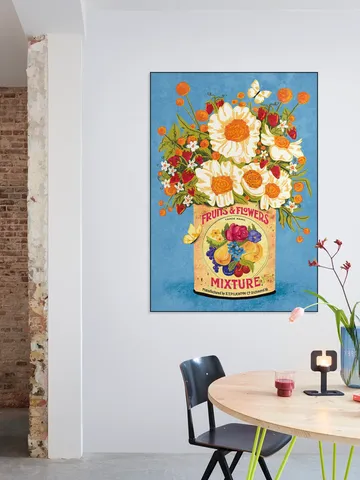 Flower in a tea can