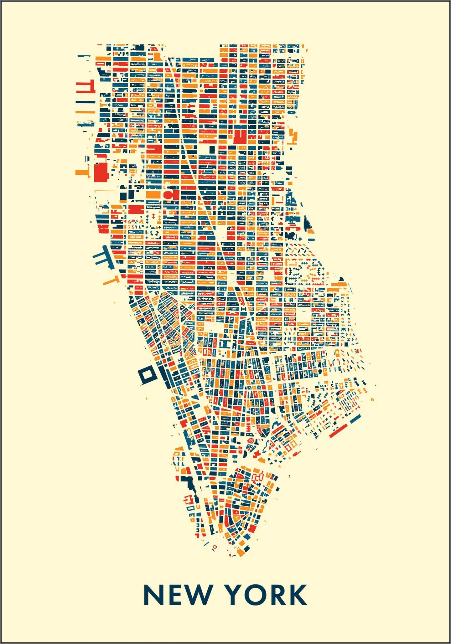 New York Mosaic City Map