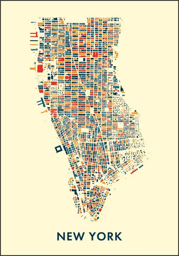 New York Mosaic City Map