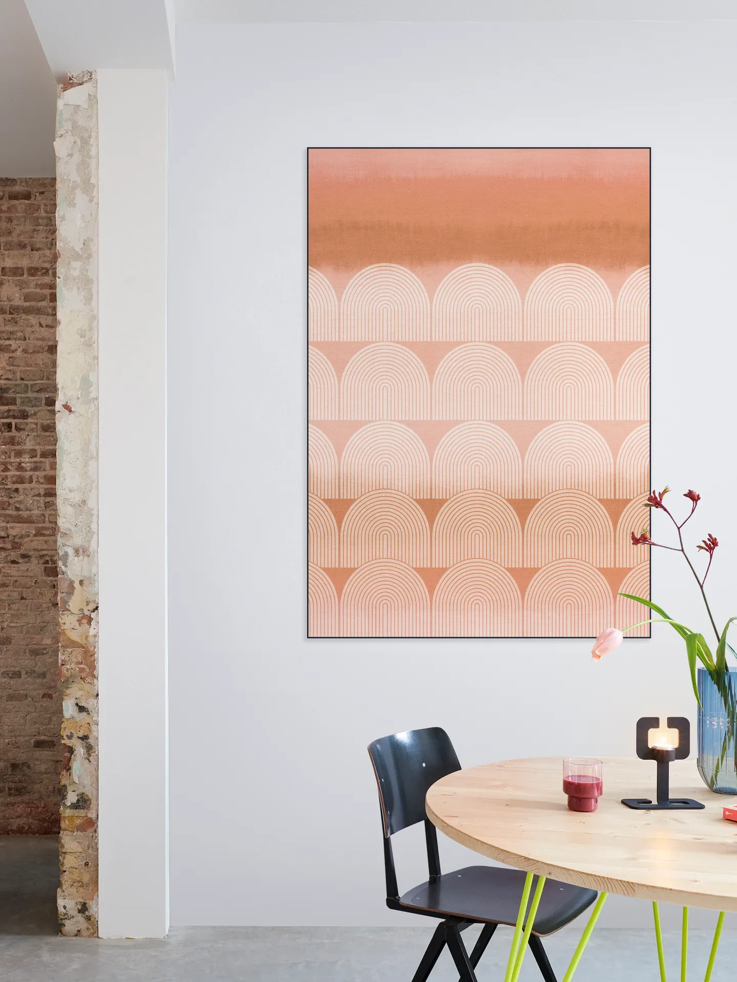Mid Century Retro Arches Terracotta Sunset