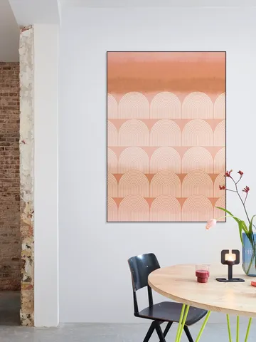 Mid Century Retro Arches Terracotta Sunset